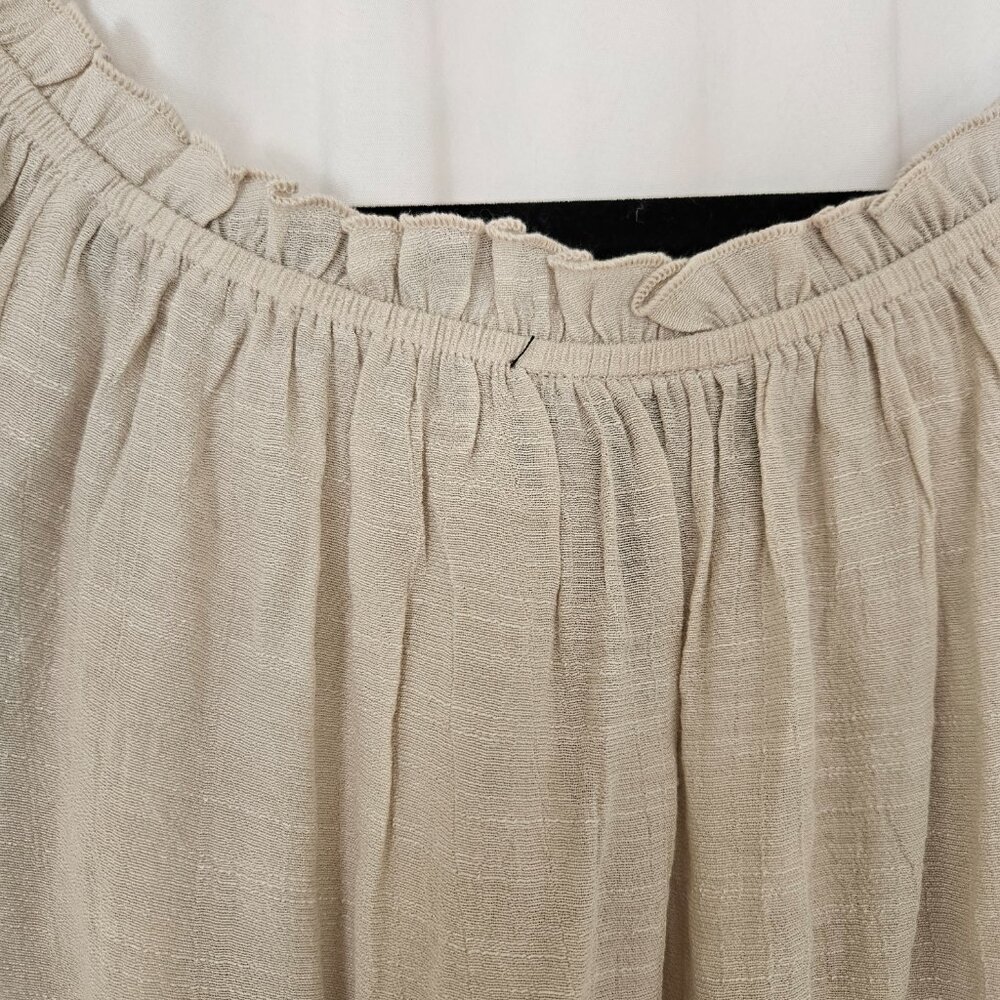 by & by Puff Sleeve Peasant Top round Neck Ruffle Romantic S NWT - Picture 7 of 11
